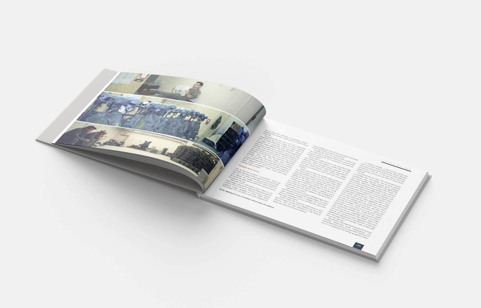 Open Be Afraid of the Dark hardback showing an illustrated operational-history spread