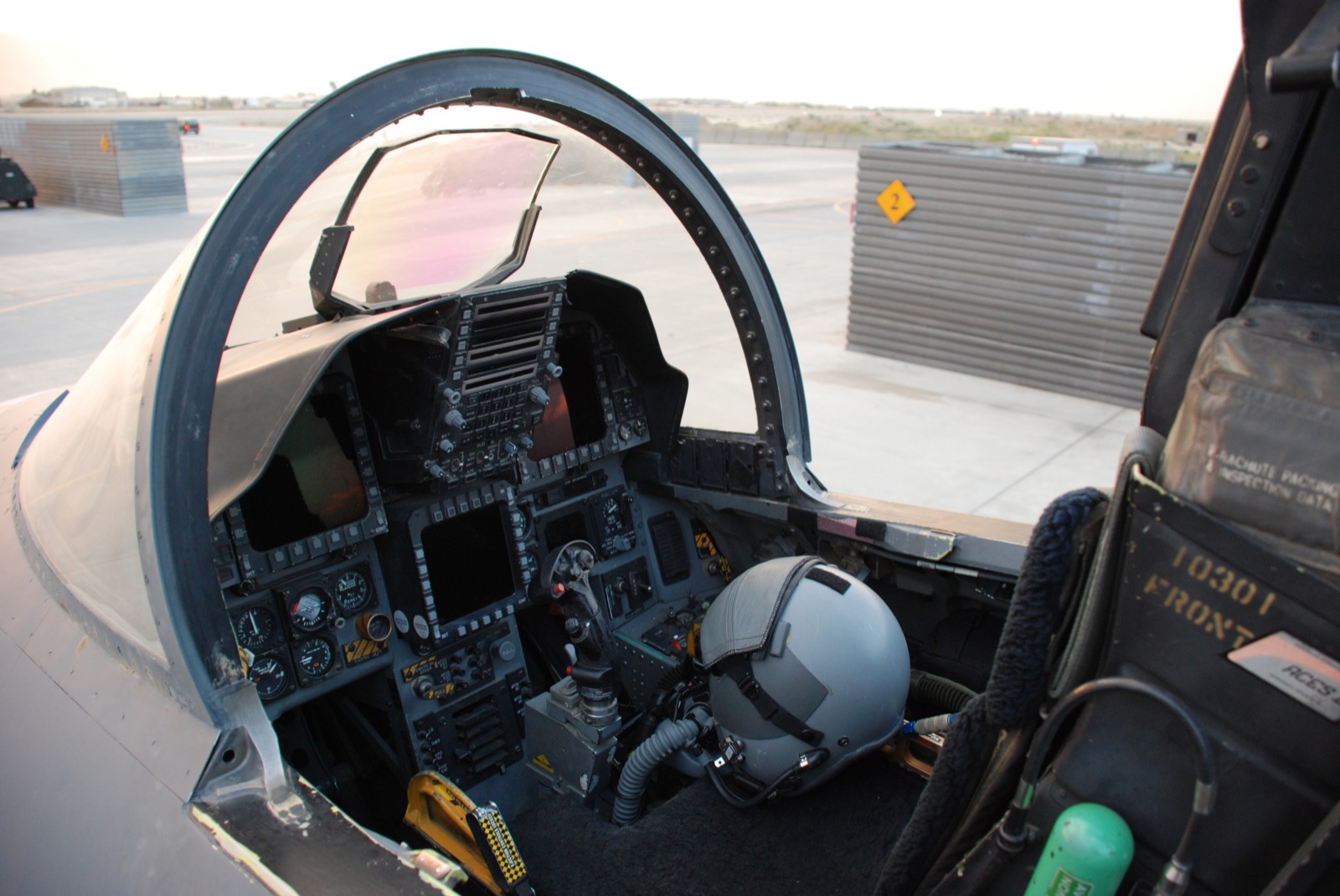 Front cockpit of an F-15E Strike Eagle